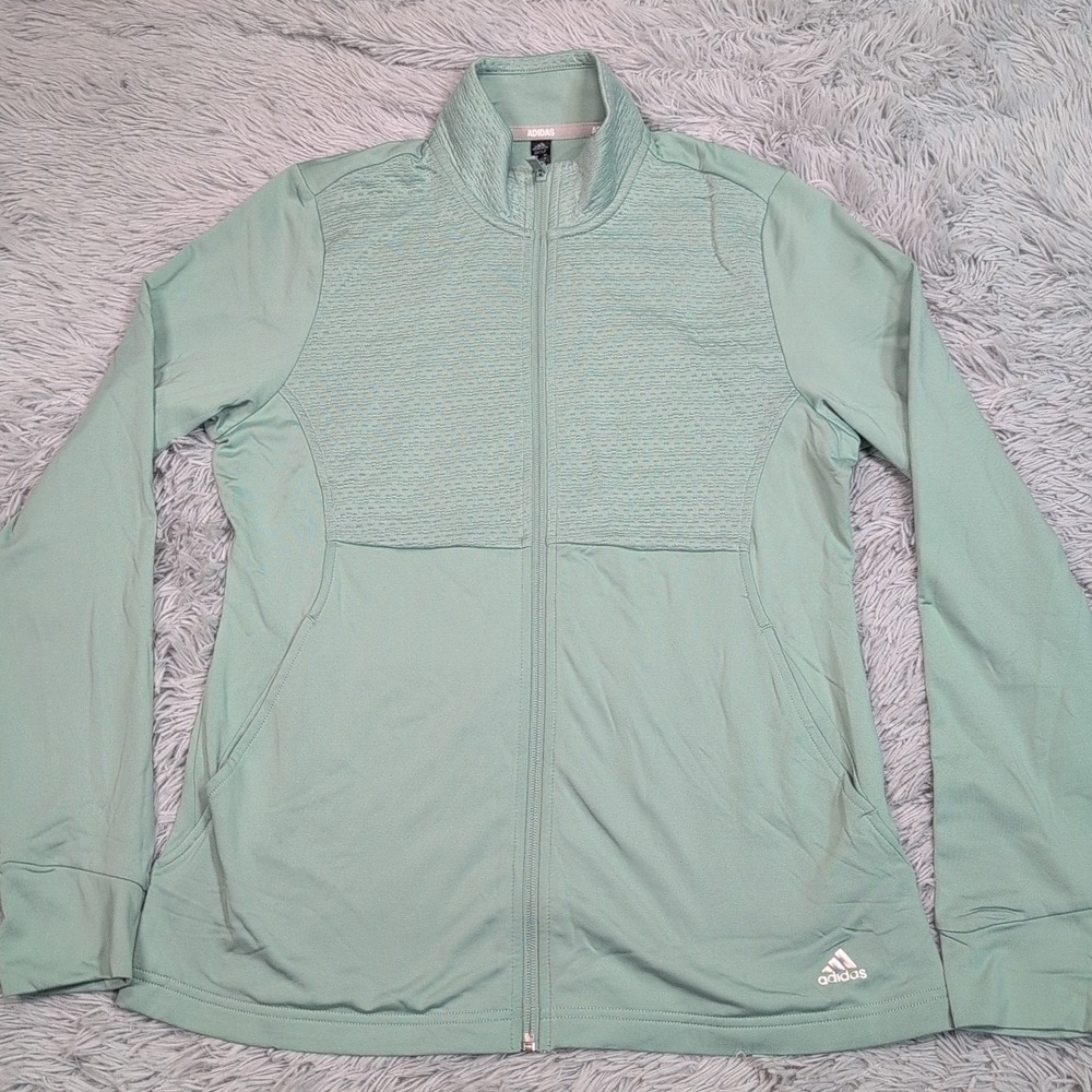 Adidas‎ Golf Jacket Womens M Green Sportswear Performance Athletic Pockets New